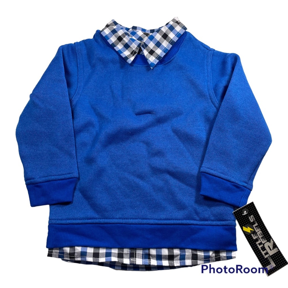 NWT Little Rebels Blue Sweater with Mock Shirt Size 3T